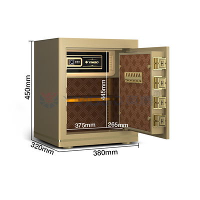 H450mm Boîte de verrouillage de bureau en or Blocage + mot de passe + clé