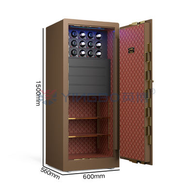 Échafaudage en acier massif, bijoux bruns, coffre-fort d'empreintes digitales biométriques H1500mm, coffre-fort de montres de luxe