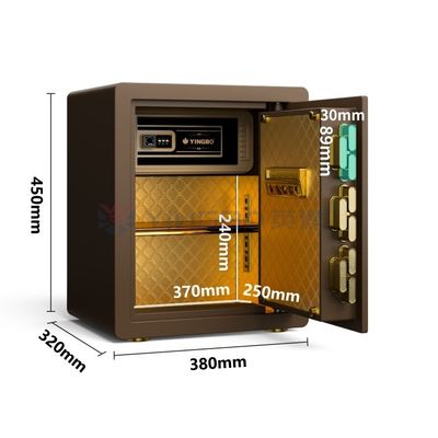 H450MM Boîte de sécurité à verrouillage d'empreintes digitales pour la sécurité à domicile (café)