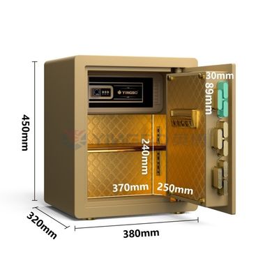 Alerte à double alarme, coffre-fort anti-vol, H450mm (or)