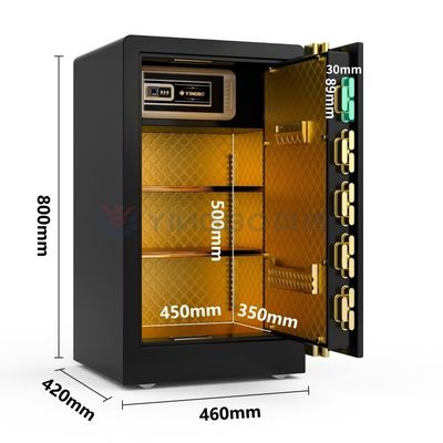 Maison intelligente en acier massif Cas de sécurité de luxe 46 kg Fermeture d'empreintes digitales Cas de sécurité YB/RS-80