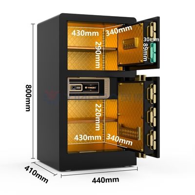 Boîte de sécurité intelligente à double alarme noire personnalisée pour la sécurité à domicile YB/RS-80D