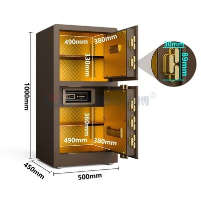 Coffre-fort en acier de 1.5mm, coffre-fort biométrique à empreintes digitales, meilleur coffre-fort pour usage domestique