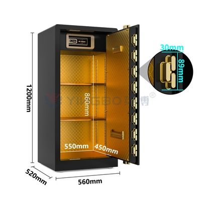 H47in. verrouillage d'empreintes digitales maison intelligente coffre-fort double alarme YB/RS-120 noir