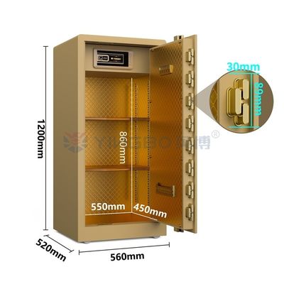 95 kg Caisse de sécurité intelligente en acier massif pour la sécurité à domicile YB/RS-120 Or