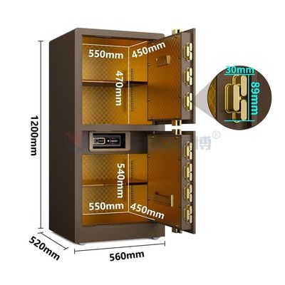 95 kg de maison intelligente sécurisée par empreintes digitales verrouillage porte double YB/RS-120D café