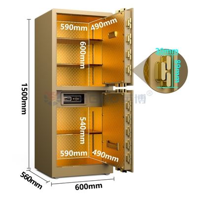 Double alarme en acier massif grand coffre-fort de luxe pour maison intelligente YB/RS-150D