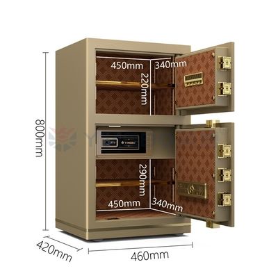 Double porte 46 kg Box de luxe de bureau double alarme YB/N7-80D