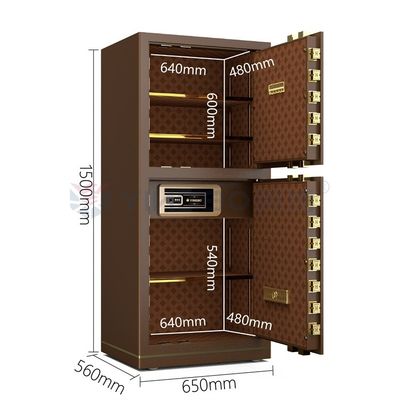 120 kg boulons brevetés double alarme coffre-fort biométrique boîte à empreintes digitales verrouillage YB/N7-150D café