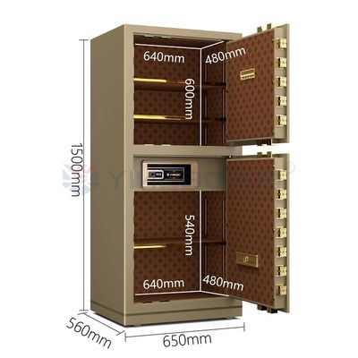YINGBO Acier massif double alarme de luxe bureau coffre-fort boîte de verrouillage d'empreintes digitales YB/N7-150D