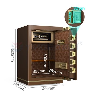 Double alarme en acier massif Coffre-fort de bureau Serrure électronique pour la sécurité H600mm