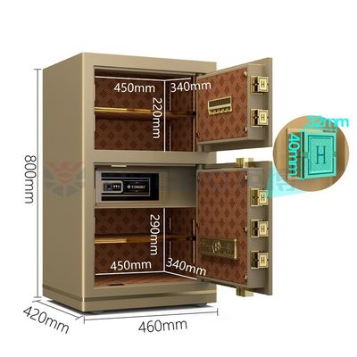Box électronique de luxe à porte double de 46 kg pour la sécurité de bureau YB/N7-80D