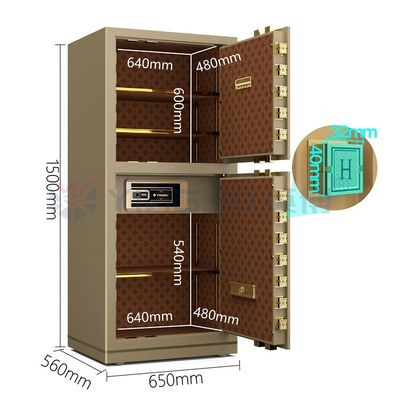 Alerte double en acier massif, coffre-fort de bureau de luxe, serrure électronique YB/N7-150D
