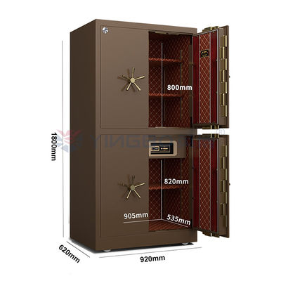 Alarme double, coffre-fort, porte de coffre-fort, serrure biométrique à empreintes digitales.