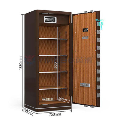 Coffre-fort pour la maison avec technologie de reconnaissance d'empreintes digitales et double système d'alarme YB/N6-180
