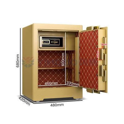 YB/ZY-60 Double alarme intelligente coffre-fort de luxe intelligent pour la sécurité avec le cuir à rouleaux doux stéréo 3D