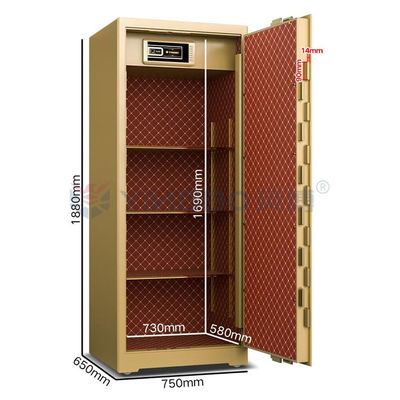 H1880mm coffre-fort de bureau épaissie à deux rangées verrous anti-explosion alarme intelligente double