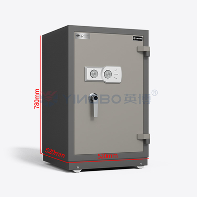 Coffre-fort ignifuge à double serrure pour documents, argent et bijoux, H780mm