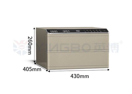 Double couche en acier massif revêtu de cuir bijoux petit coffre-fort Reconnaissance biométrique