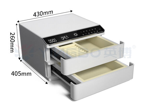 Accueil empreinte digitale verrouillage en cuir revêtu de bijoux coffre-fort boîte en acier massif auto ouvert