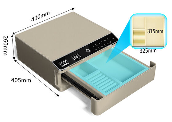 Coffre-fort en cuir enveloppé en une seule couche avec verrou biométrique et corps en acier