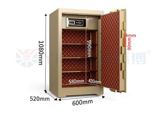 H1080mm Coffre-fort commercial en acier massif de construction de qualité banque