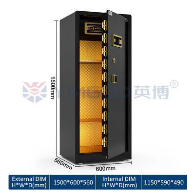 Coffre-fort RS-150 à poignée carrée pour la maison, loquets brevetés à double rangée, étagères amovibles