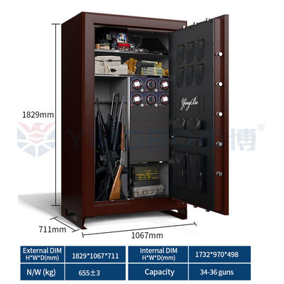 Armoire de sécurité anti-levier en acier massif robuste pour armes à feu et documents